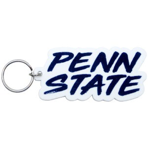 keychain white acrylic with navy Penn State